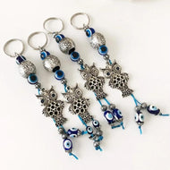Metal owl keychain with evileye - Evileyefavor