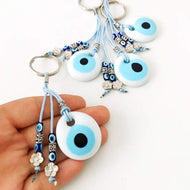 White evil eye keychain - Evileyefavor