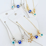 Blue Evil Eye Anklet, Ankle Bracelet, Evil Eye Jewelry, Evil Eye Ankle Bracelet