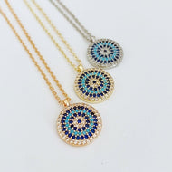 Elegant Evil Eye Necklace, Zircon Evil Eye Charm, Evil Eye Jewelry - Evileyefavor