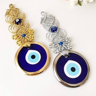 Gold Macrame Evil Eye Wall Decor, 10 cm Bead - Evileyefavor