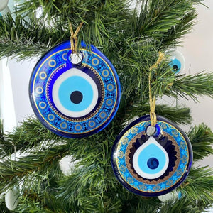Evil Eye Beads, Christmas Gift Idea, Blue Evil Eye, Christmas Tree Decoration