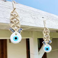 White Evil Eye Wall Hanging, Christmas Tree Decoration, Tree Ornaments