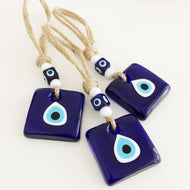 Evil Eye Home Decor, Macrame Evil Eye Wall Hanging, Blue Glass Evil Eye - Evileyefavor