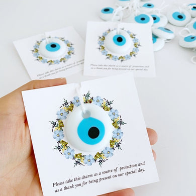 Wedding favors for guests, 100 pc, white evil eye beads, evil eye wedding favor