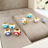 3 pcs Evil Eye Charm, Brass Evil Eye Pandora Charm, Authentic Pandora Charm