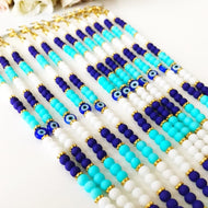 Seed Beads Bracelet, Evil Eye Jewelry, Greek Evil Eye Bracelet - Evileyefavor