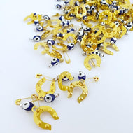 Evil Eye Wedding Favors, 100 pcs, Gold Horseshoe Charm