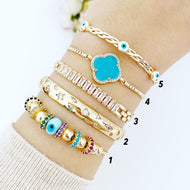 Evil Eye Bracelet, Blue Glass Pandora Charm, Evil Eye Cuff Bracelet, CZ bracelet