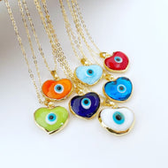 Evil Eye Necklace, Mothers Day Gift Necklace, Love Necklace, Murano Heart Charm