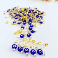 Evil Eye Safety Pin, 5 pcs, Wedding Invitation Pin, Blue Glass Evil Eye