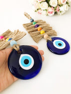 Macrame colorful evil eye wall hanging