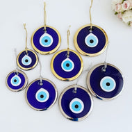 Evil Eye Beads, 7cm to 13cm, Gold Silver Evil Eye, Blue Glass Evil Eye Decor - Evileyefavor