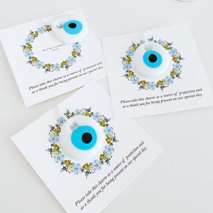 Wedding favors for guests, 100 pc, white evil eye beads, evil eye wedding favor