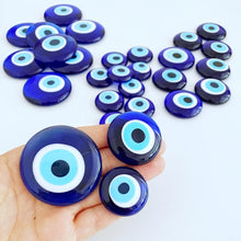 Blue Evil Eye Charm, 10 pcs Evil Eye Beads with no hole, Greek Evil Eye Beads