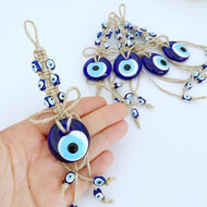 Blue Evil Eye Bead, Tiny Evil Eye Wall Hanging, Car Mirror Charm - Evileyefavor