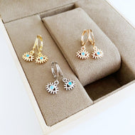 Hoop Evil Eye Earrings, Rose Gold Silver Earrings, Evil Eye Jewelry - Evileyefavor