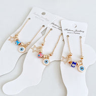 Evil Eye Anklet, Evil Eye Ankle Bracelet, Rose Gold Beach Anklet - Evileyefavor