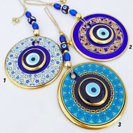 Gold Evil Eye Wall Hanging, Handmade Evil Eye Home Decor, Evil Eye New Home Gift