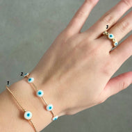Evil Eye Jewelry, White Evil Eye, Evil Eye Bracelet, Evil Eye Ring, Cuff Bracelet