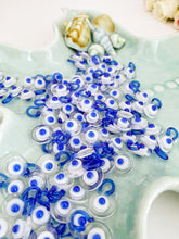 Murano Evil Eye Beads 100 pcs, Clear Evil Eye Beads, Blue Evil Eye