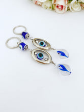Evil eye key chain, glass evil eye keychain, evil eye key ring, evil eye bag charm