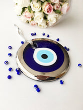 13cm Evil Eye Bead, Gold Blue Silver Evil Eye Wall Hangings, Handmade Glass Bead