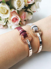 Leather Bracelet, Rose Gold Chain BraceleT, CZ bracelet - Evileyefavor