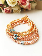 Evil Eye Chain Bracelet, Rose Gold Chain Bracelet, Minimalist Bracelet - Evileyefavor