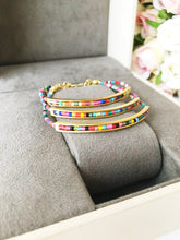 Gold Chain Bracelet, Evil Eye Bracelet, Rainbow Miyuki Bracelet - Evileyefavor