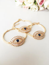 Cz Baguette Bracelet, Evil Eye Chain Bracelet, Rose Gold Silver Bracelet - Evileyefavor