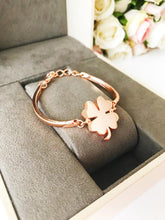Rose Gold Chain Bracelet, Lucky Clover Charm Bracelet - Evileyefavor