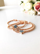 Dainty Star Bracelet, Rose Gold Beaded Bracelet, Chain Bracelet - Evileyefavor