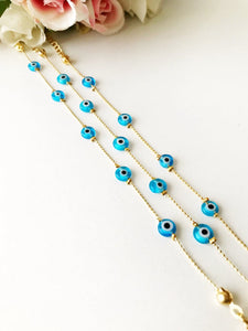 Minimalist Evil Eye Bracelet, Gold Chain Bracelet, Turkish Evil Eye - Evileyefavor