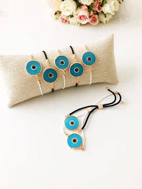 Evil Eye Bracelet, Murano Evil Eye Jewelry, Adjustable Thread Bracelet - Evileyefavor