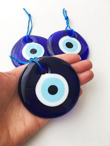 Blue evil eye beads, 7cm, blue wedding favors, evil eye bead with tassel, Greek