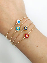 Evil Eye Bead Bracelet, Minimalist Bracelet, Gold Chain Bracelet - Evileyefavor