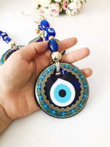 Evil Eye Wall Hanging, Patterned Wall Hanging, Painted Evil Eye Home Decor (9-13cm)