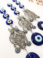 Evil eye wall hanging with metal owl decoration - Evileyefavor