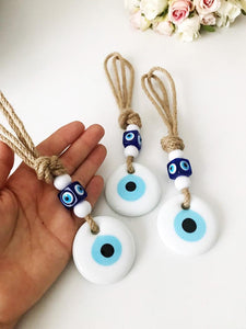 Evil Eye Beads, White Evil Eye, Macrame Wall Hanging, New Home Gift