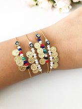 Evil Eye Seed Beads Bracelet, Gold Chain Bracelet, - Evileyefavor