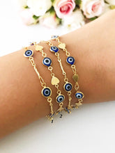 Evil Eye Bracelet, Gold Chain Bracelet, Greek Evil Eye Jewelry - Evileyefavor