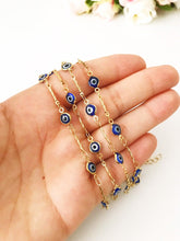 Evil Eye Chain Bracelet, Gold Link Chain Bracelet, Evil Eye Beads - Evileyefavor
