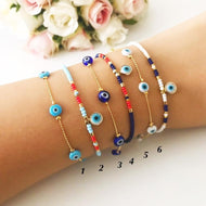 Evil Eye Bracelet, Seed Beads Bracelet, Greek Evil Eye Jewelry - Evileyefavor