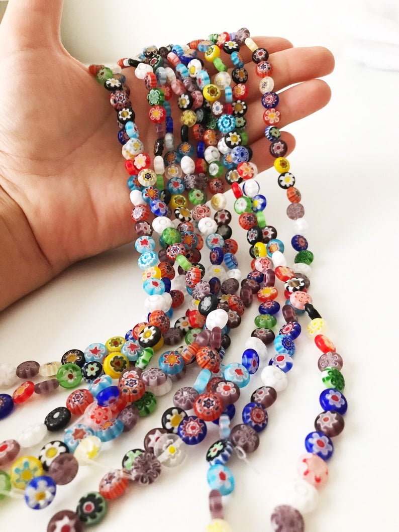 Zhubi 14MM Perline Di Cristallo Piatto Rotondo Per Bracciali Olio Millefiori Col - Foto 8