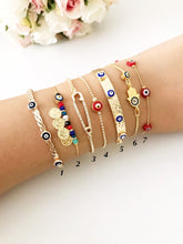 Evil Eye Bracelet, Red Evil Eye Bead, Minimalist Gold Bracelets - Evileyefavor