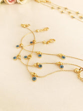 Minimalist Evil Eye Bracelet, Blue Evil Eye Beads, Gold Chain Bracelet - Evileyefavor