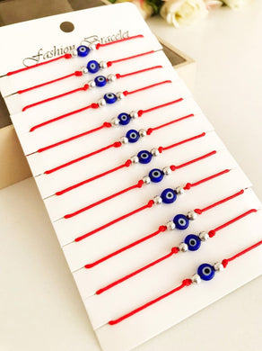 Evil Eye Bead Bracelet, Adjustable Red String Bracelet, Turkish Evil Eye - Evileyefavor