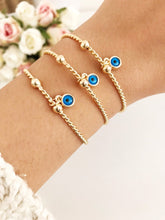 Gold Evil Eye Bangle Bracelet, Blue Evil Eye Bracelet, Gold Cuff Bracelet, Bangles - Evileyefavor
