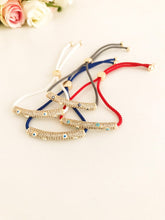 Blue Evil Eye Bracelet Set, Greek Bangle Bracelet, Seed Beads Bracelet - Evileyefavor